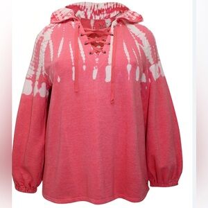 Livi Coral Tie Dye Hoodie Sweatshirt New Size 14